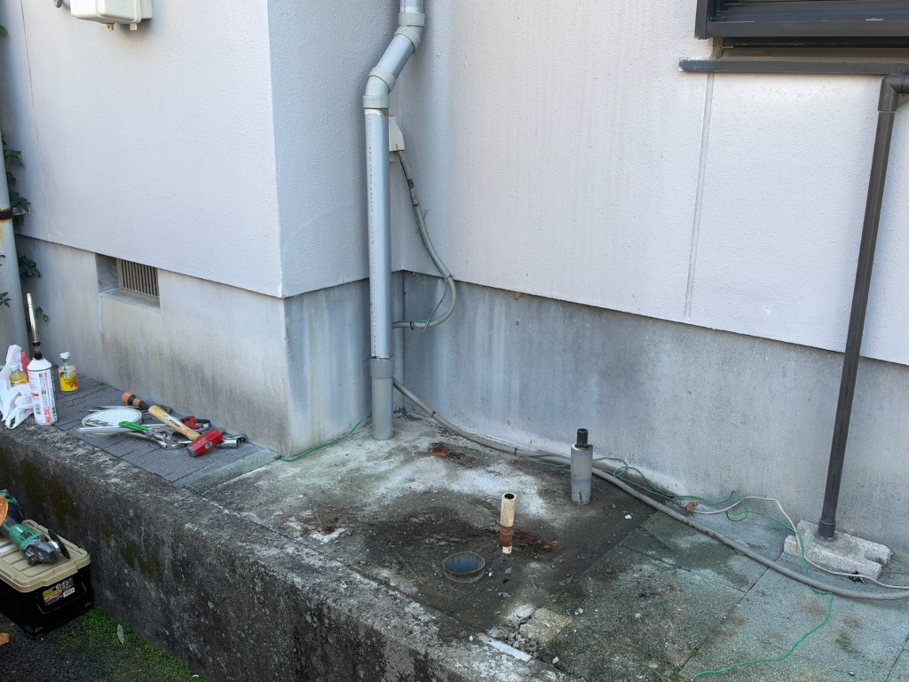 日立エコキュートへの交換工事（施工中）